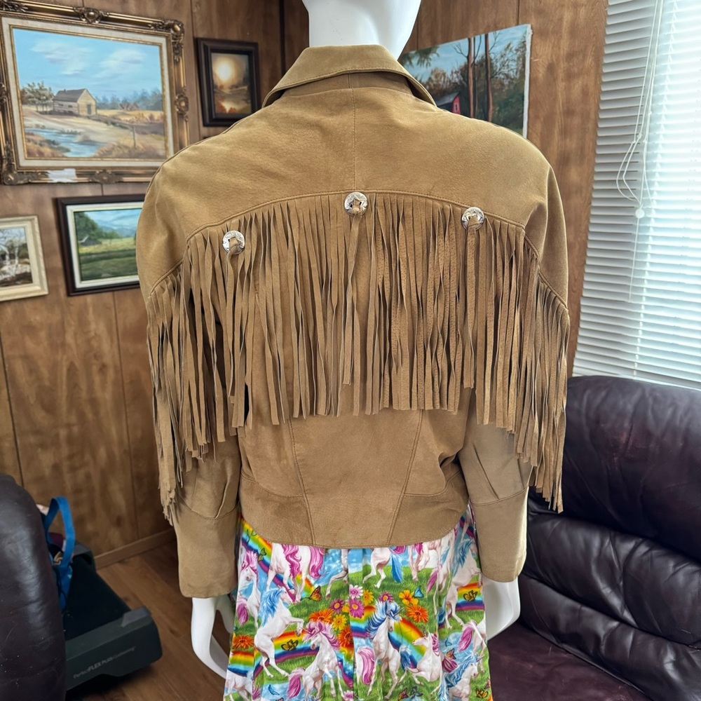 Cosa Nova Fringe Suede Vintage Cropped Jacket